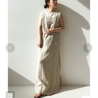 プラージュ(Plage)のPlage Linen キャミ ワンピース◆ナチュラル　 38(ロングワンピース/マキシワンピース)