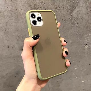 iPhone 11 Pro スマホケース　シンプル　半透明　山葵色(iPhoneケース)