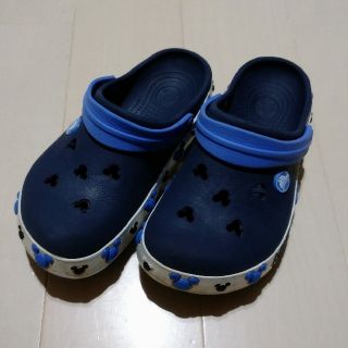 クロックス(crocs)のクロックス ミッキー 紺色 18.5㎝19㎝(サンダル)