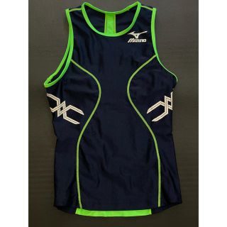 ミズノ(MIZUNO)のMIZUNO ノースリS(紺/黄緑)(トレーニング用品)