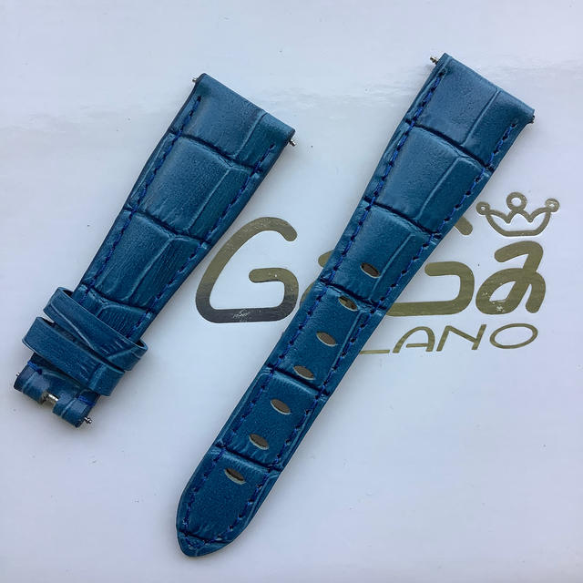 GaGa MILANO(ガガミラノ)の新品　GaGa MILANO ガガミラノバンド 交換 ４０ミリ用レザーベルト青 メンズの時計(レザーベルト)の商品写真