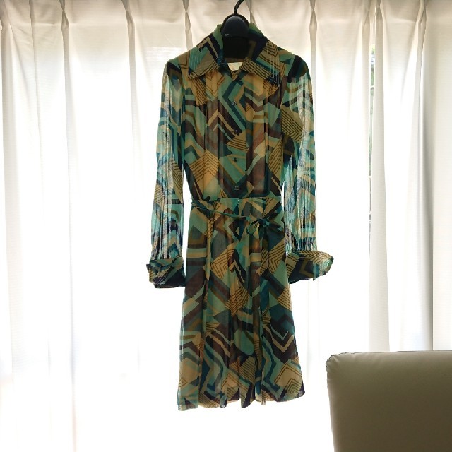 H.P.FRANCE(アッシュペーフランス)の70s vintage dress jean VARON 幾何学柄 ワンピース レディースのワンピース(ひざ丈ワンピース)の商品写真