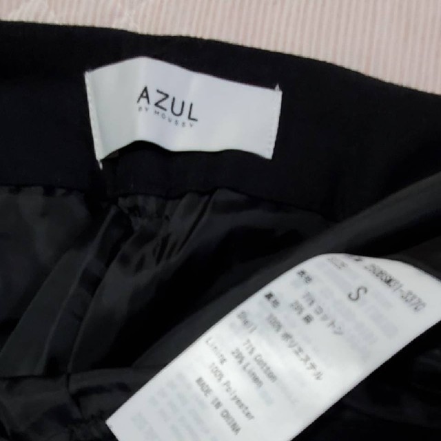 AZUL by moussy(アズールバイマウジー)のリネン混ショートパンツ  ショートパンツ アズール ブラック レディース レディースのパンツ(ショートパンツ)の商品写真