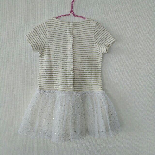 PETIT BATEAU(プチバトー)のプチバトー　チュールスカートワンピース　18m キッズ/ベビー/マタニティのベビー服(~85cm)(ワンピース)の商品写真