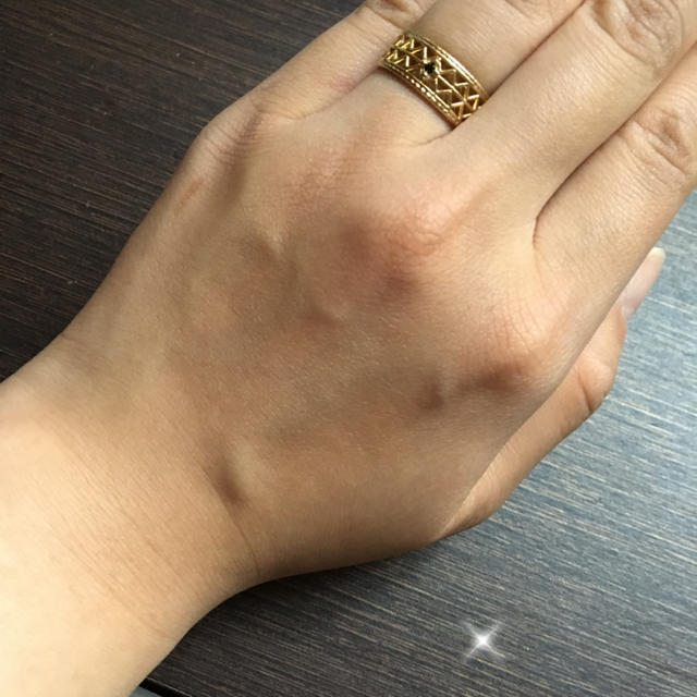 値下げ💫ゴールド✨ブルー ストーン リング レディースのアクセサリー(リング(指輪))の商品写真