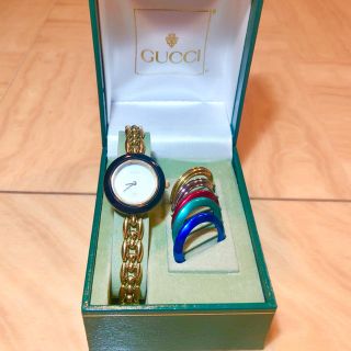 グッチ(Gucci)のGUCCI 腕時計　チェンジベゼル 電池交換済(腕時計)