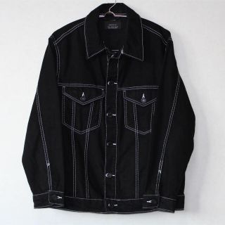 ベルシュカ(Bershka)のBershka ベルシュカ ブラック 黒 ステッチ デニムジャケット げんじ着用(Gジャン/デニムジャケット)