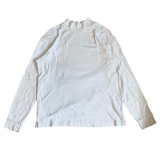 ユニクロ(UNIQLO)の【UNIQLO】モックネックTシャツ 長袖Tシャツ 白 ホワイト(Tシャツ/カットソー(七分/長袖))