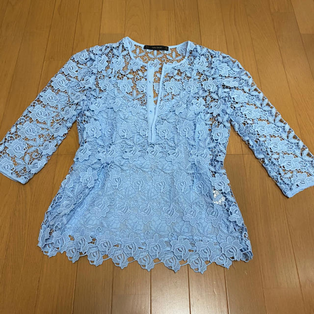 ZARA(ザラ)のZARA BASIC☆水色7分丈 キャミ付きカットソー☆Sサイズ レディースのトップス(カットソー(長袖/七分))の商品写真