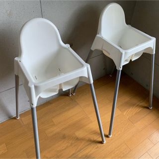 イケア(IKEA)のIKEA 子供用　ハイチェア　白　二つセット(その他)