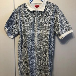 シュプリーム(Supreme)のsupreme ペイズリーポロシャツ白(ポロシャツ)