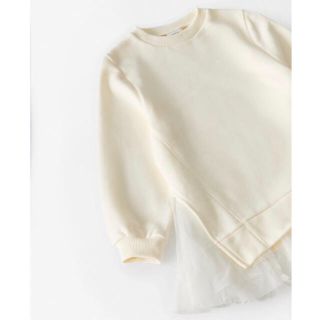 ザラ(ZARA)の新品☆ZARA ザラ レース付きアシンメトリートップス(カットソー(長袖/七分))