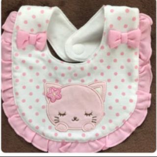 マザウェイズ(motherways)の専用　マザウェイズ　スタイ　ドット　猫　新品(ベビースタイ/よだれかけ)