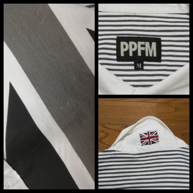 PPFM(ピーピーエフエム)のPPFM ユニオンジャック　6分丈（6〜7分丈）　シャツ　M（S〜M）ストライプ メンズのトップス(シャツ)の商品写真