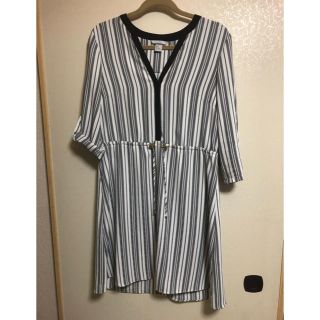 エイチアンドエム(H&M)のH &M  レディース　七分袖ワンピース　42 (XL)(ひざ丈ワンピース)