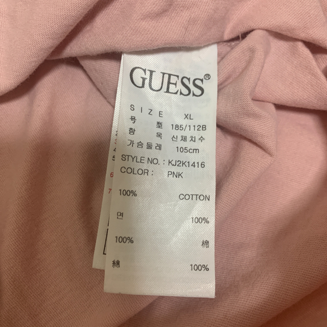 GUESS(ゲス)の[送料込み]GUESS ロゴTシャツ　半袖　ピンク　XL レディースのトップス(Tシャツ(半袖/袖なし))の商品写真