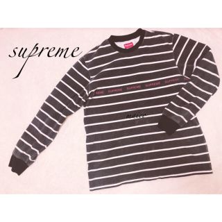 シュプリーム(Supreme)のsupreme☆printed stripe pique(Tシャツ/カットソー(七分/長袖))