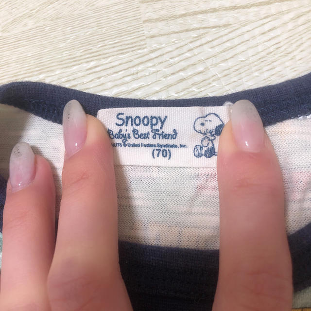 SNOOPY(スヌーピー)のスヌーピー　SNOOPY ロンパース　半袖　男の子 キッズ/ベビー/マタニティのベビー服(~85cm)(ロンパース)の商品写真