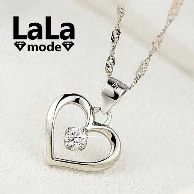 ネックレス レディース AAA ジルコニア シルバー ９２５ ＣＺ ハート レディースのアクセサリー(ネックレス)の商品写真