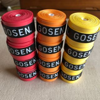 ゴーセン(GOSEN)のGOSENグリップテープ 赤オレンジ黄 各4個 計12個(バドミントン)