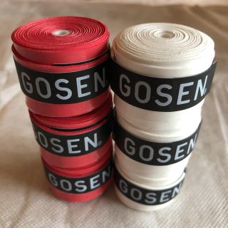 ゴーセン(GOSEN)のGOSENグリップテープ 赤と白 各3個 計6個(バドミントン)