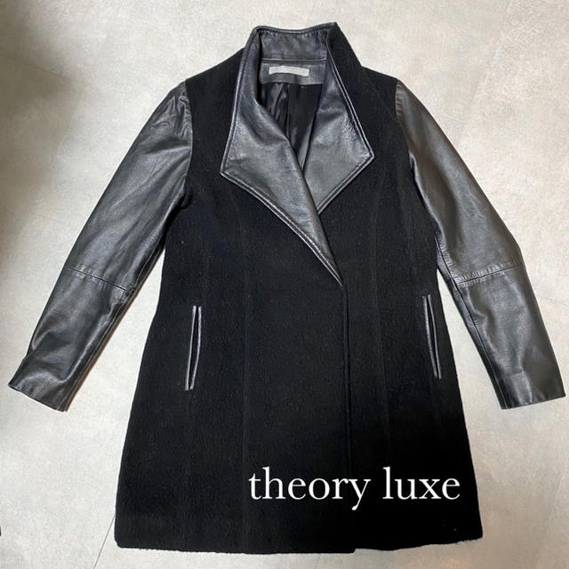 Theory luxe セオリーリュクス　レザーウールコート　38