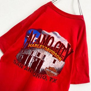 ハーレーダビッドソン(Harley Davidson)の【廃盤】ハーレーダビッドソン ロゴ Tシャツ メンズ XL 古着 レッド(Tシャツ/カットソー(半袖/袖なし))