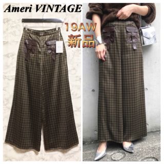 アメリヴィンテージ(Ameri VINTAGE)の【新品19AW】Ameri「TROMPE L’OEIL CHECK PANTS」(カジュアルパンツ)