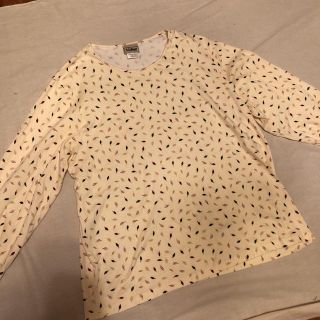 エルエルビーン(L.L.Bean)の春物トップス　ロンT 長袖Tシャツ　柄物　ドット　葉(Tシャツ(長袖/七分))