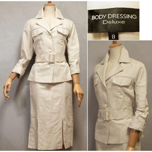 BODY DRESSING Deluxe(ボディドレッシングデラックス)の【SALE】ボディドレッシング★綿麻ベルト付サファリスーツ/9 レディースのフォーマル/ドレス(スーツ)の商品写真