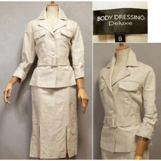 ボディドレッシングデラックス(BODY DRESSING Deluxe)の【SALE】ボディドレッシング★綿麻ベルト付サファリスーツ/9(スーツ)