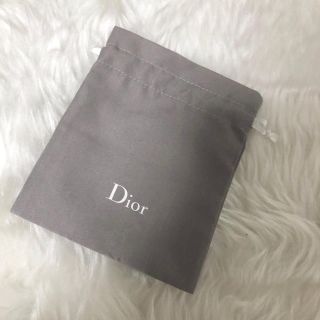 ディオール(Dior)のDiorミニ巾着　グレー　袋　ディオール(ショップ袋)