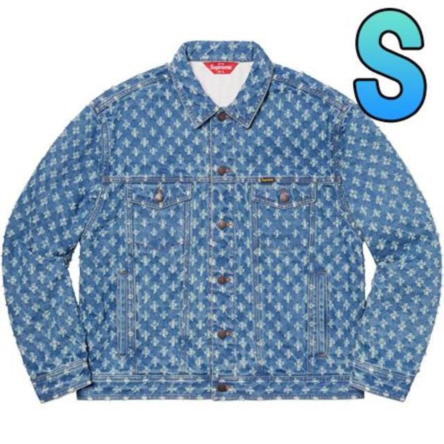 S Supreme Hole Punch Denim Jacket blueカラー