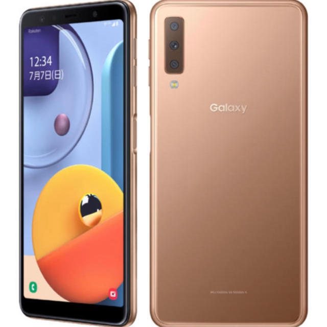 Galaxy(ギャラクシー)のGalaxy A7 ゴールド　新品未開封 スマホ/家電/カメラのスマートフォン/携帯電話(スマートフォン本体)の商品写真