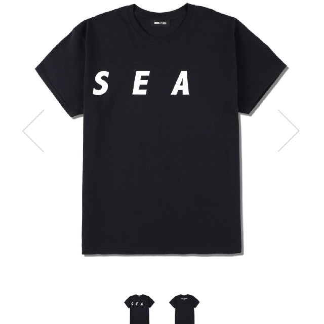 SEA(シー)の黒L WIND AND SEAKEEP DISTANCE T-SHIRT メンズのトップス(Tシャツ/カットソー(半袖/袖なし))の商品写真