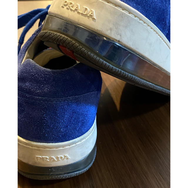 PRADA メンズ ブルーの通販 by kazunally's shop｜プラダならラクマ - PRADA スウェードスニーカー 国産格安