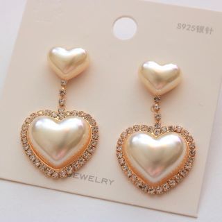 パールのハートピアス♡(ピアス)