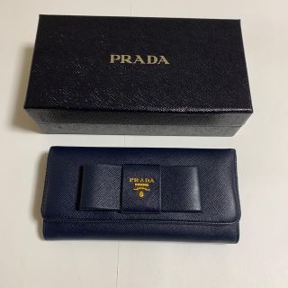 プラダ(PRADA)のPRADA プラダ　長財布　サフィアーノ　ネイビー　(財布)