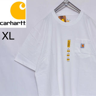 カーハート(carhartt)の最終価格 新品 US企画 carhartt  ロゴ刺繍ポケットTシャツ ホワイト(Tシャツ/カットソー(半袖/袖なし))