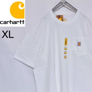 カーハート(carhartt)の最終価格 新品 US企画 carhartt  ロゴ刺繍ポケットTシャツ ホワイト(Tシャツ/カットソー(半袖/袖なし))