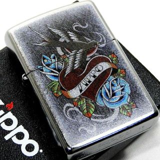 ジッポー(ZIPPO)の(送料込み)ZIPPO◇ジッポロゴ/ハート・ローズ◇クラッシュ◇新品◇ジッポ(タバコグッズ)