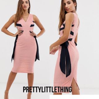 エイソス(asos)のPretty Little Thing ピンクの膝丈ワンピース(ひざ丈ワンピース)