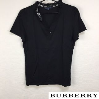 バーバリー(BURBERRY)の美品 BURBERRY London 半袖カットソー ブラック サイズ2(カットソー(半袖/袖なし))