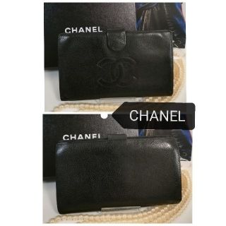 シャネル(CHANEL)のｋ様御予約済　　　　　CHANEL シャネル がま口長財布　キャビアスキン　黒(財布)