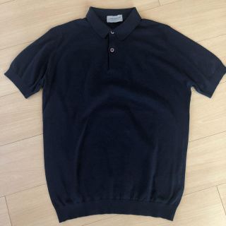 ジョンスメドレー(JOHN SMEDLEY)の【新品未使用】ジョンスメドレー ポロシャツ S ネイビー 定価2.5万円(ポロシャツ)