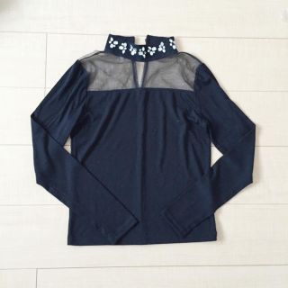 ムルーア(MURUA)のMURUAシースルー切替ビジューTOPS(カットソー(長袖/七分))