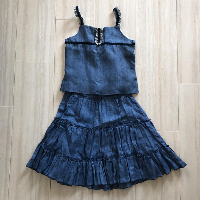 Bonpoint(ボンポワン)のヨーロッパ　スペイン　リネンビスチェとスカート のセットアップ キッズ/ベビー/マタニティのキッズ服女の子用(90cm~)(ワンピース)の商品写真