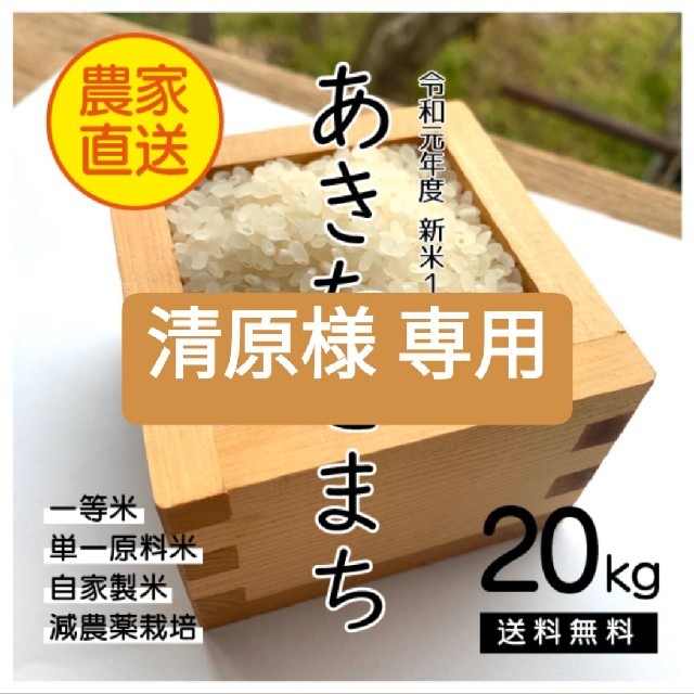 食品/飲料/酒清原さま専用 あきたこまち10×2 計２０キロ