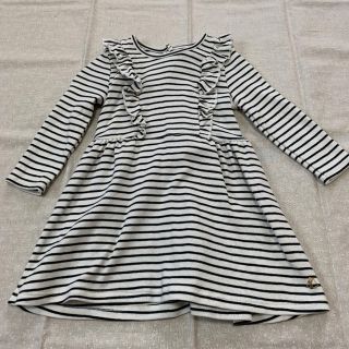 プチバトー(PETIT BATEAU)のボーダーワンピース　プチバトー　12m74センチ(ワンピース)