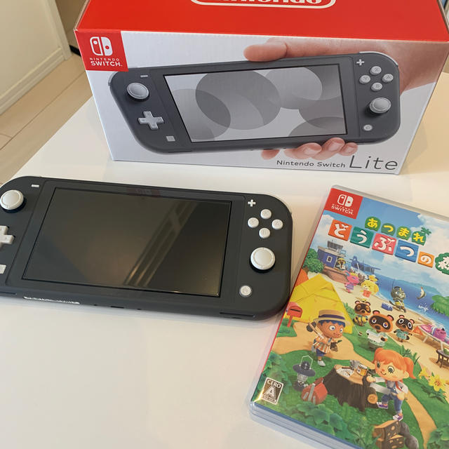 Nintendo Switch lite　グレー&あつまれどうぶつの森カセット